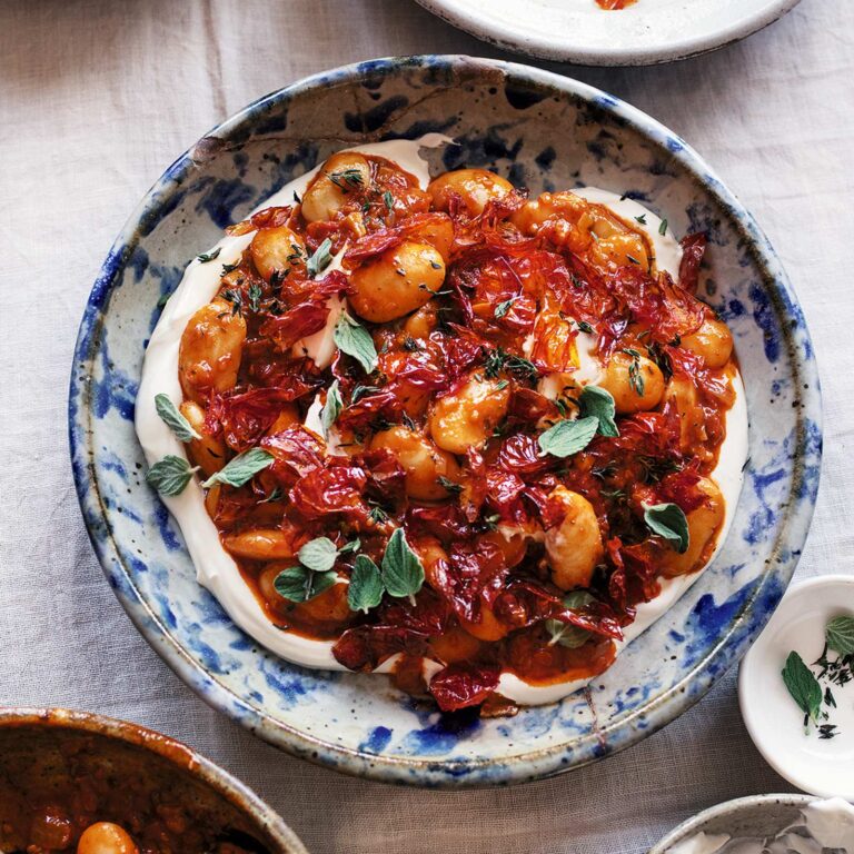 Weiße Riesenbohnen mit gerösteten Kirschtomaten von Ottolenghi